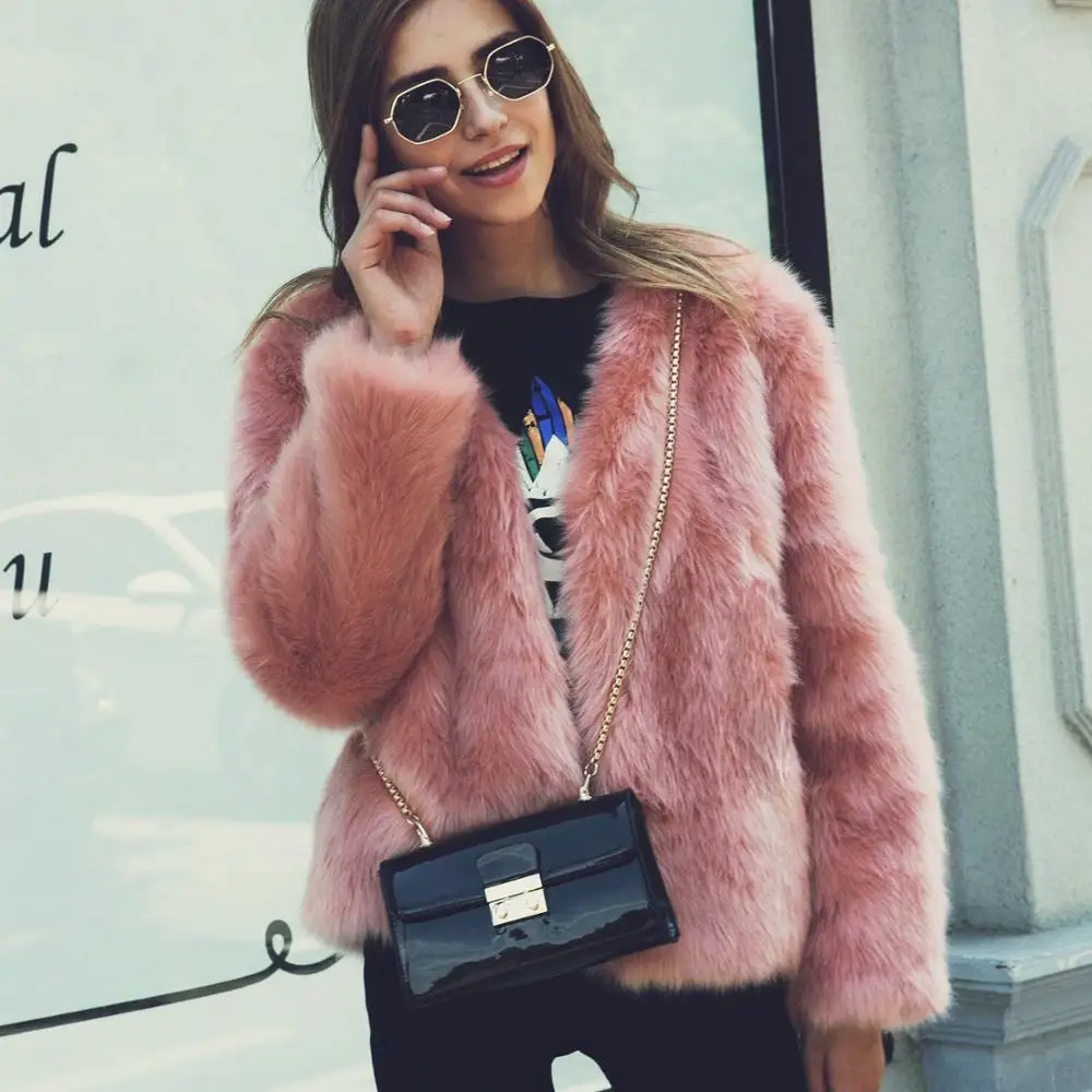 

Winter new fox fur coat ladies short faux fur plush top