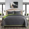 double solid square multi-needle quilting pattern quilt and comforter set with pillow cover