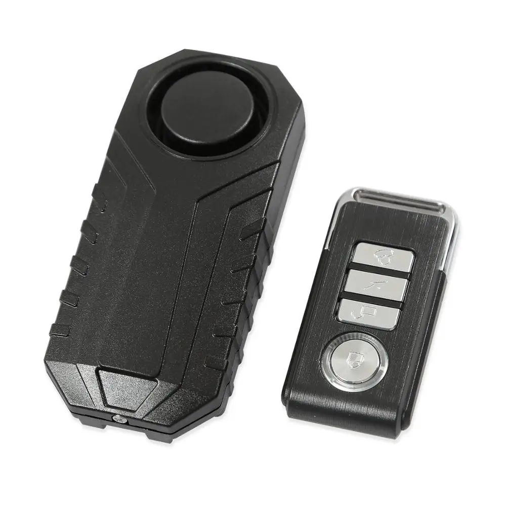 

Waterproof Battery Supply 113dB Wireless Remote Control Security Car Vibration Sensor Alarm