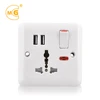 Bakelite panel 13A BS5733 universal wall 2 USB port socket