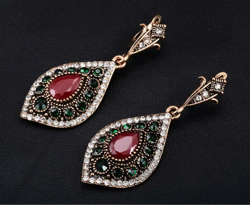 Turkish Jewelry Unique Wedding Earrings For Women Vintage Long Drop ...