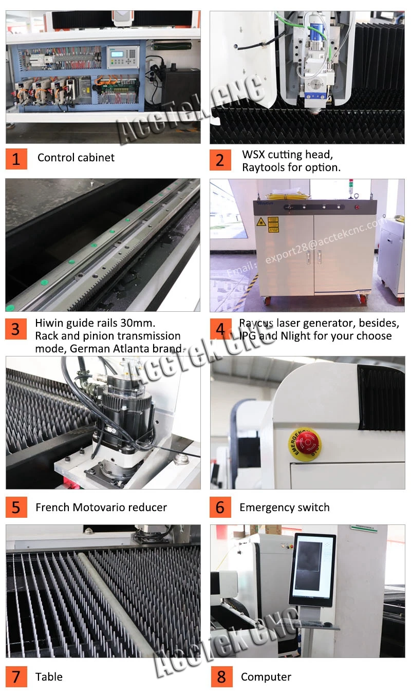 High quality cnc fiber laser steel metal cutting machine with IPG raycus power