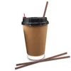Eco-friendly 500pcs One Time Disposable Stir Double Barrel Stirrer Drinking Plastic Hot Drink Coffee Straw