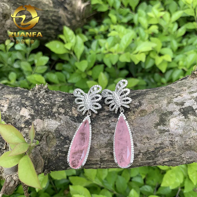 

stylish 2019 new product micro pave cz cubic zirconia silver bridal earrings