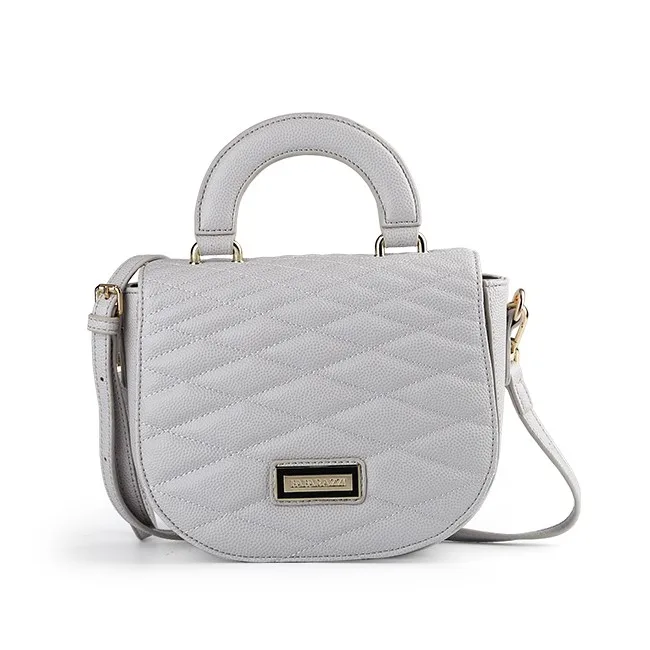 6976-New design 2017 grained PU quilted flap shoulder bags with handle