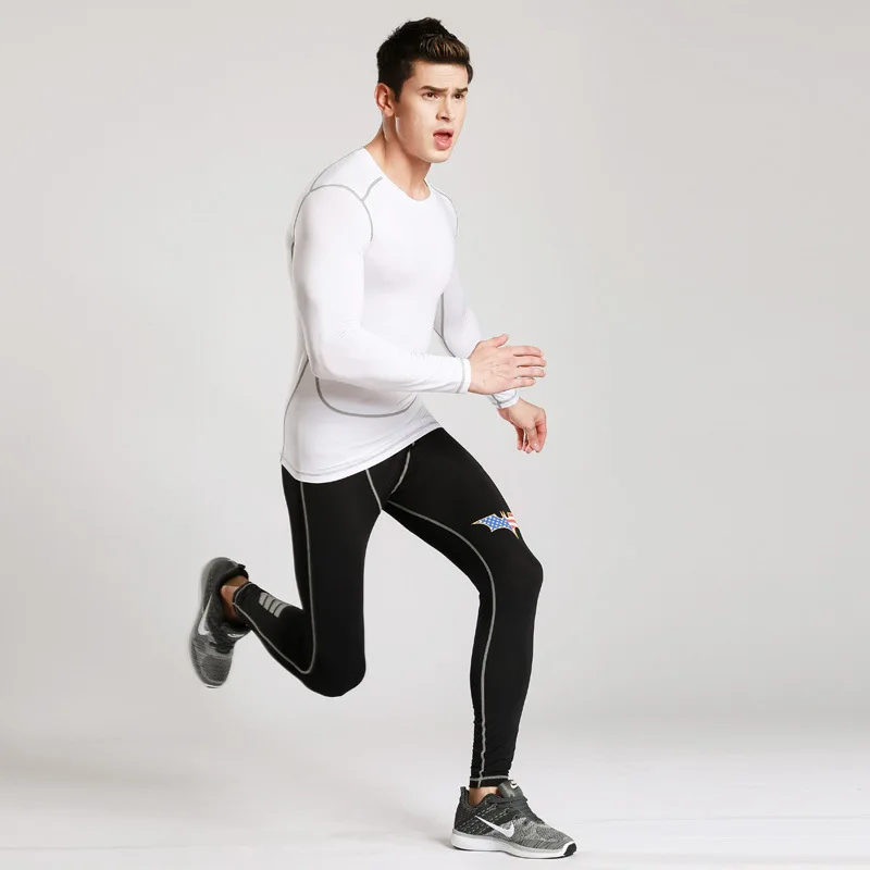 Mens Gym Clothing Sport Compression Leggings Sportswear Pants