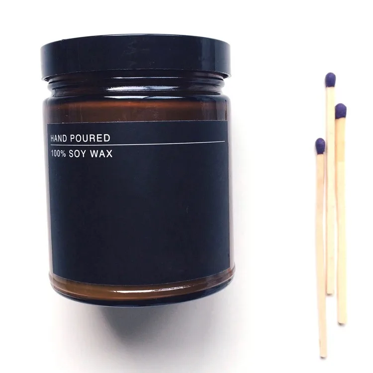 Handmade 100 Natural Soy Wax Pillar Glass Candle In Amber Candle Jars With Lid Buy Soy Wax