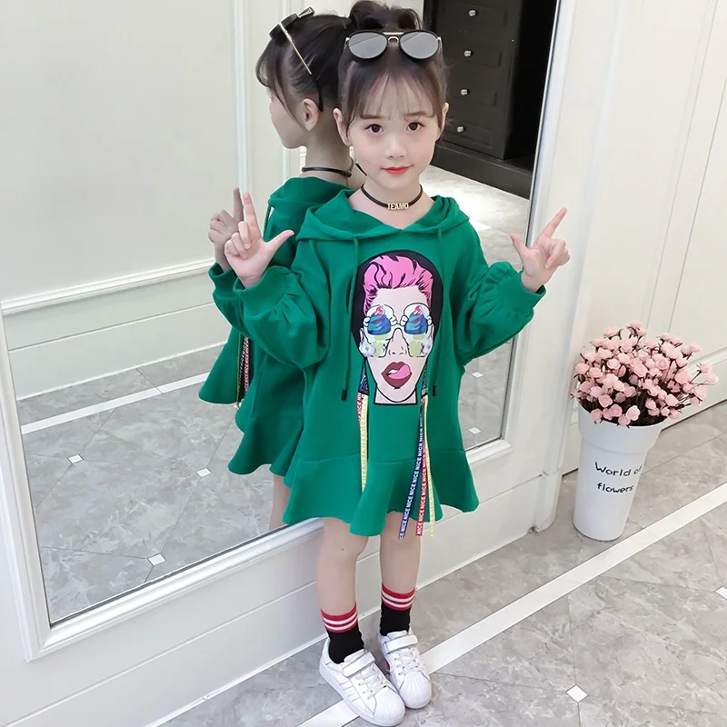 

Kids pullover hoodie 2019 korean style spring hoodies for girl, Pink;green