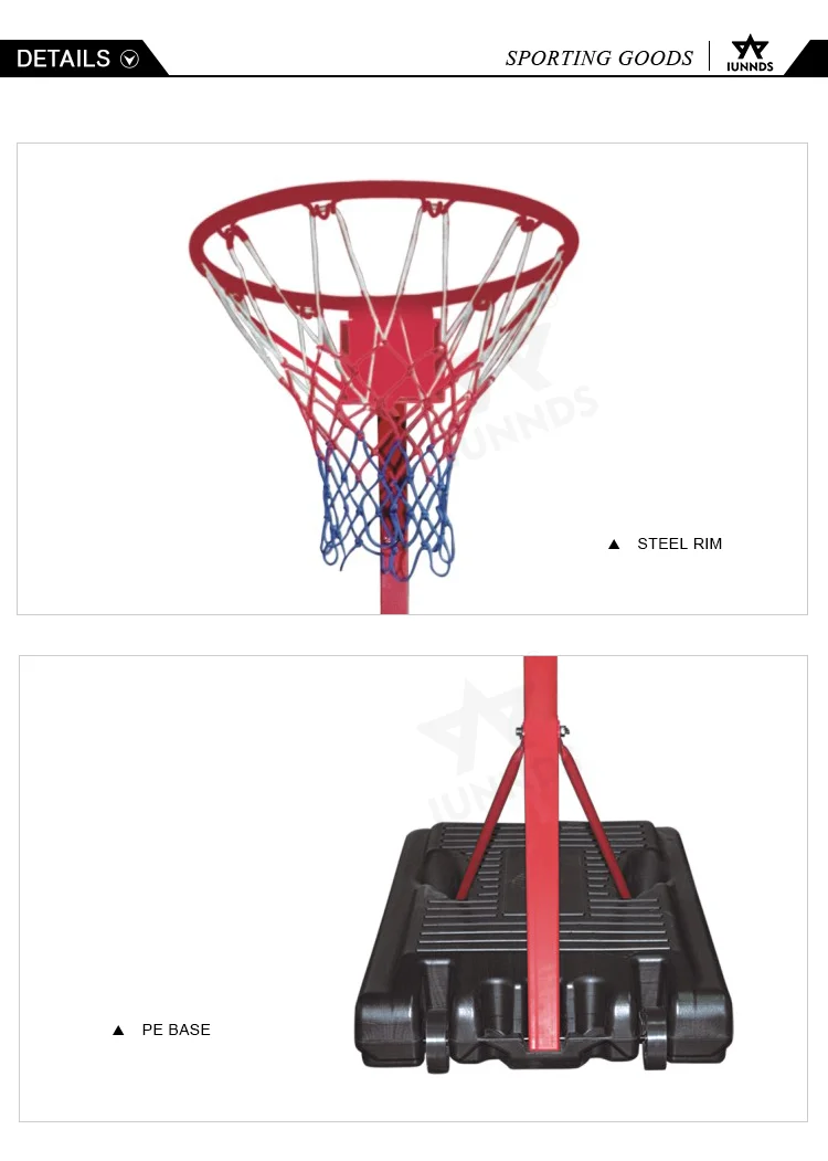 Best Price Movable Adjustable Basketball Goals Hoop Netball Stand