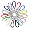 Custom PU Leather Braided Woven Rope Double Rings Fit DIY bag Pendant Colorful Key Chains Holder Car Keyrings