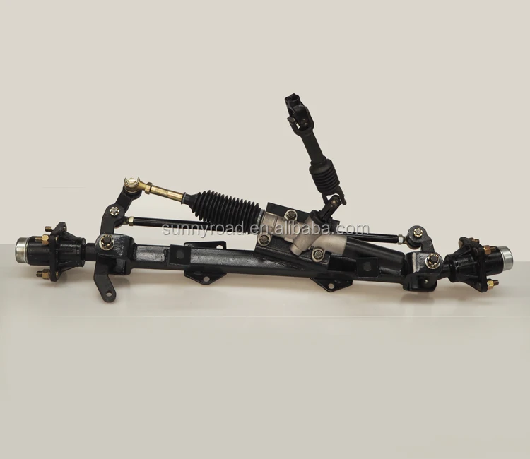 Golf Cart Replacement Spare Parts Front Axle With Steering Gear Box