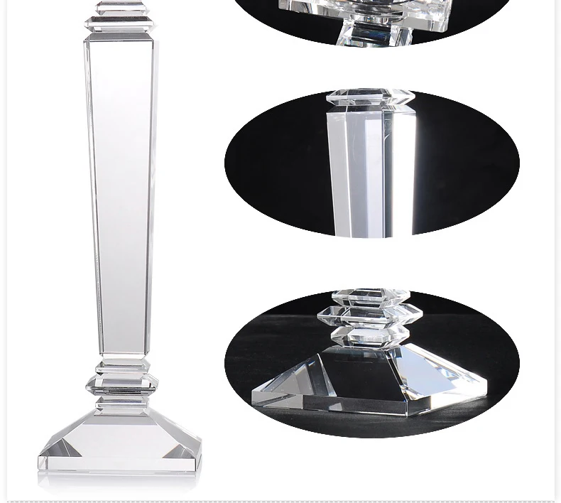 Dlrts021 Wholesale Single Tall Crystal Longstemmed Glass Candle