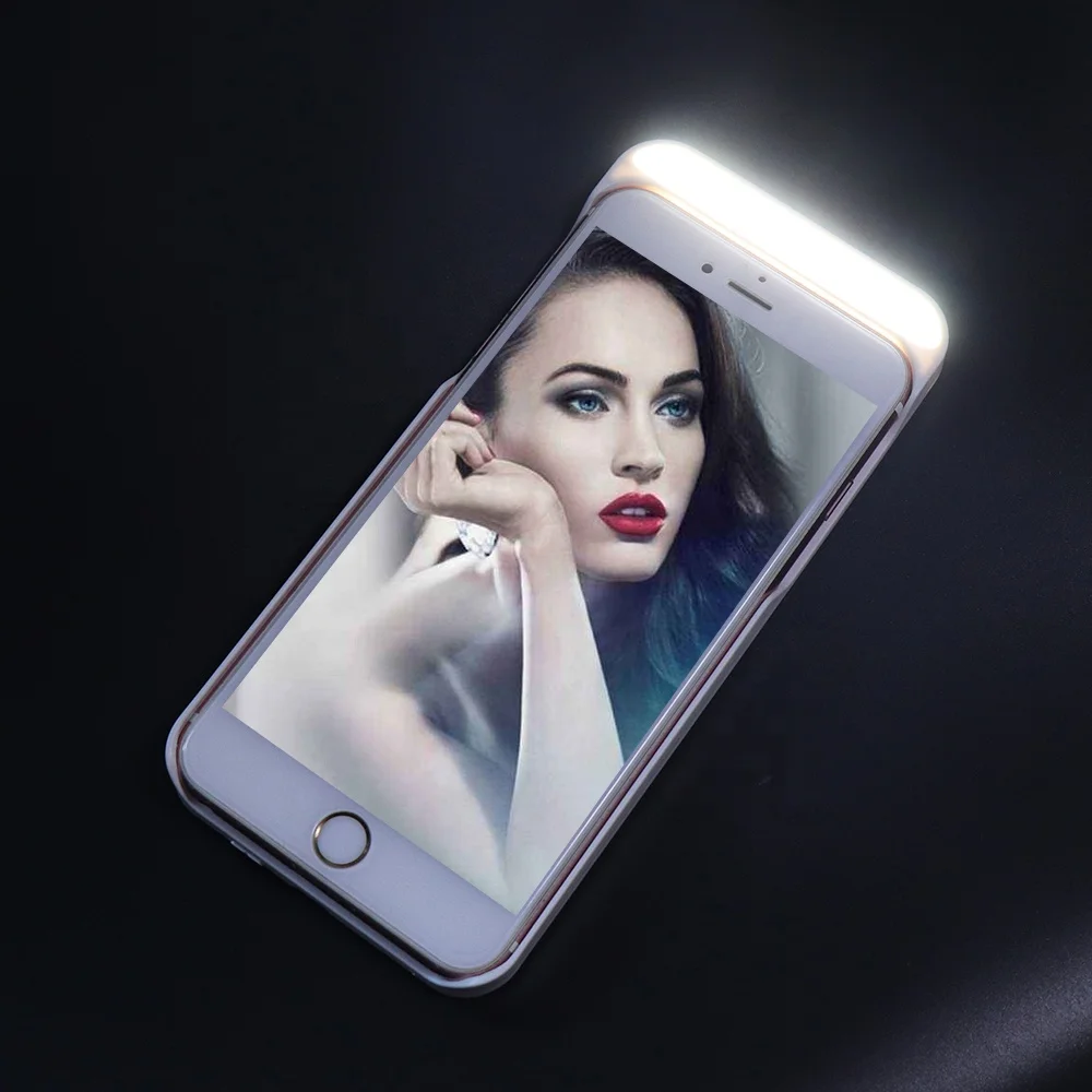 OEM illuminated Two LED Luxury Flash Light Up Selfie Phone Case For iPhone 6/7/8/X