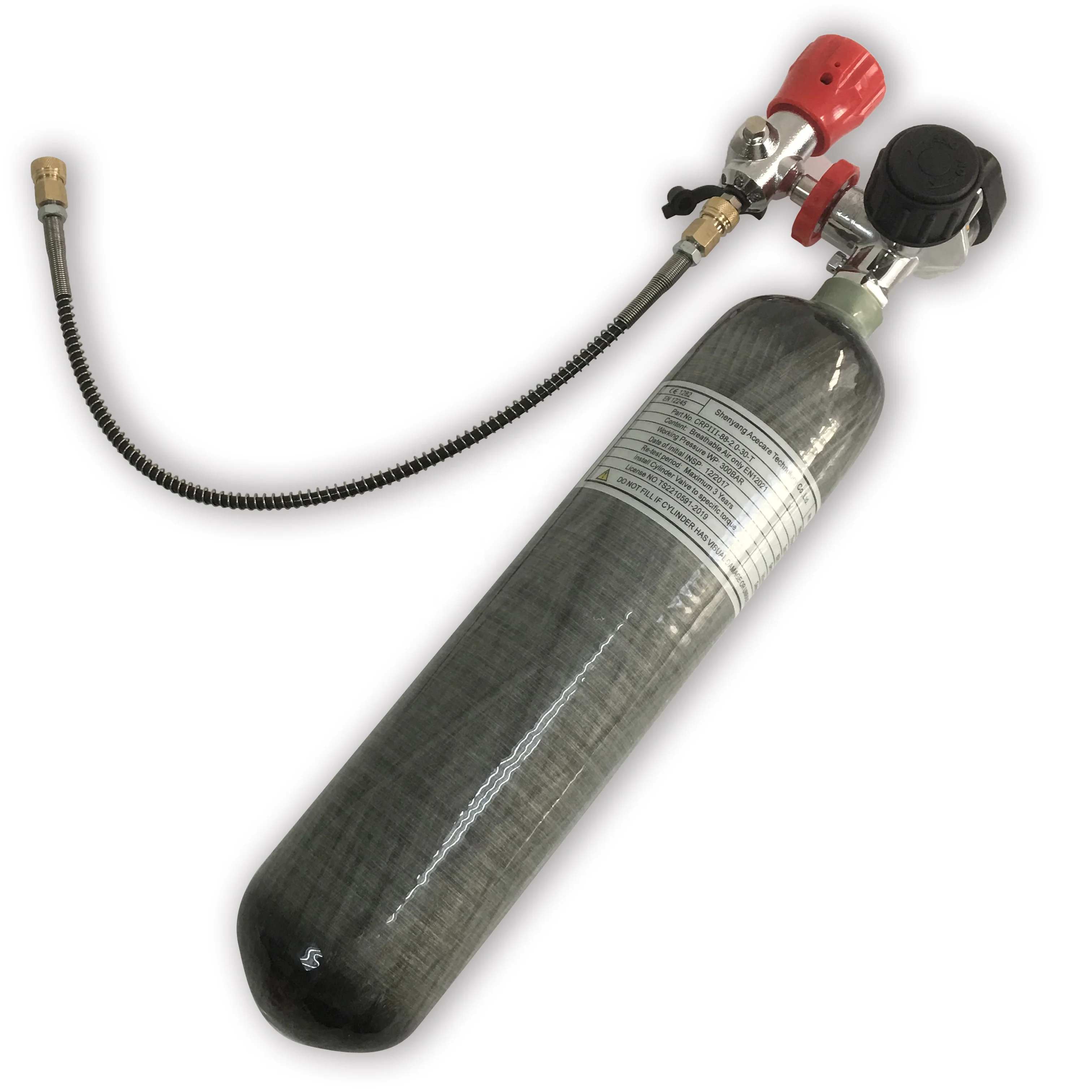 

Acecare Wholesale High Pressure 2L Carbon fiber Scba Diving Tank With Gas Valve And Filling station