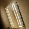 Hotel illuminated cold white bathroom mirror with clock