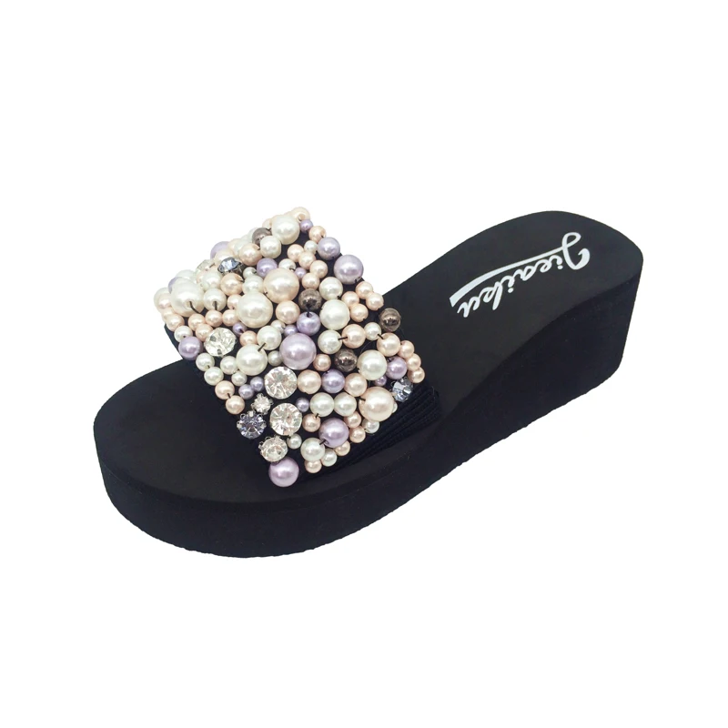 

Fashionable wholesale summer 2019 women slippers, Black