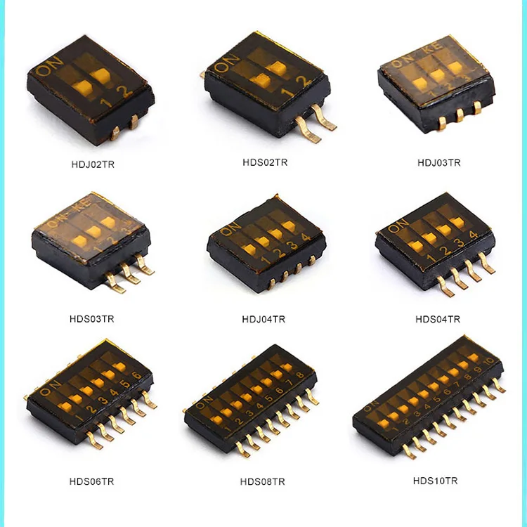 Low Profile Top Sealed SMD 1.27mm 6 positions DIP Switch