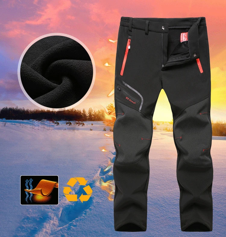 

Thick Men Women Waterproof Softshell Pants trousers Fleece Outdoor Hiking Pants Trekking Fishing Climbing Trousers