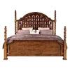 Manufacturer American Antique Bedroom Sets with Wax leather for Luxury King Size