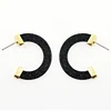 Hot Sell Black Glitter Star Lucite C Hoop Earrings
