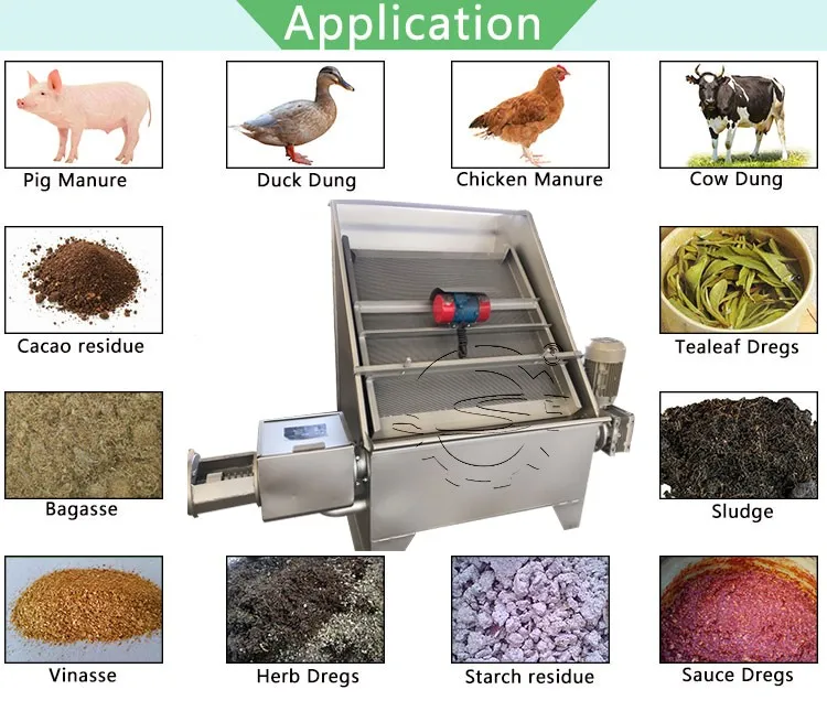 Slant Screen Solid Liquid Separator Poultry Manure Dewatering Machine