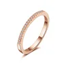 Stackable 3 colors CZ brass copper single ring rose gold Hot new arrival finger ring weeding micro pave cubic zircon ring