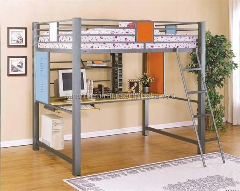Home Use Cheap Adult Loft Bunk Bed Loft Bed With Desk Ladder For