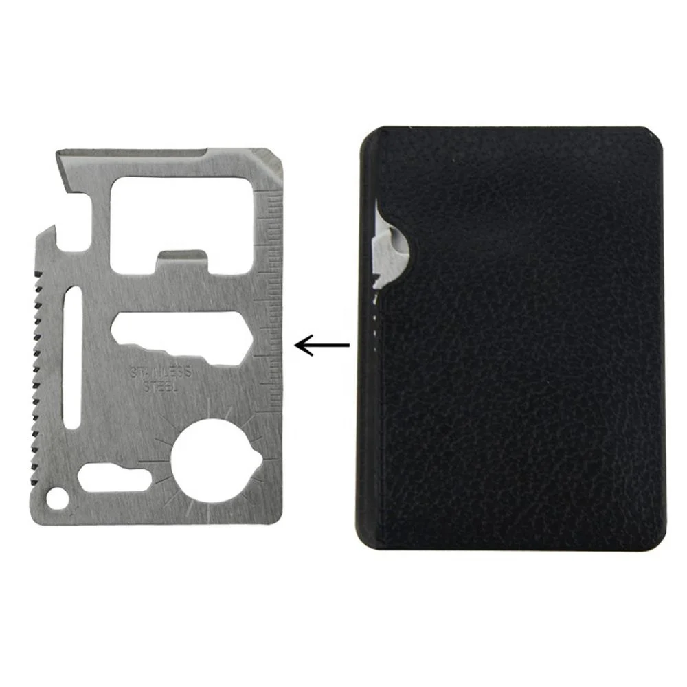

multipurpose outdoor portable 11 in 1 pocket knife survival multi tool card mini with logo, Pictured color