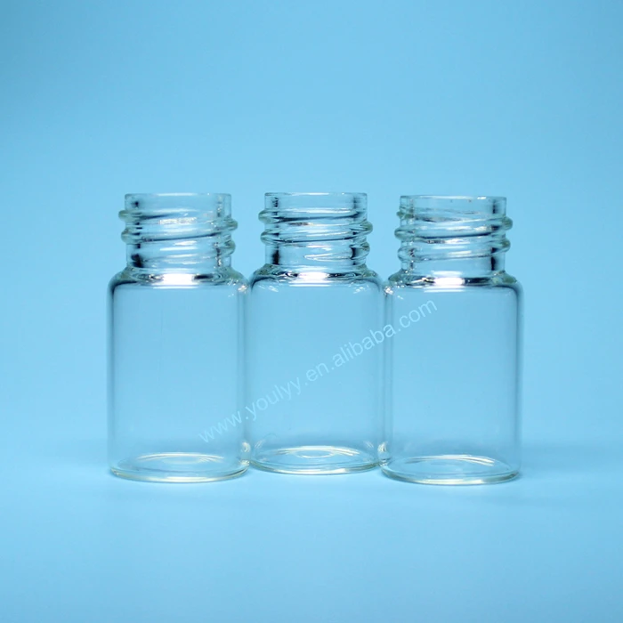 8ml Transparent Thread Tubular Glass Vial With Plastic Screw Cap - Buy ...