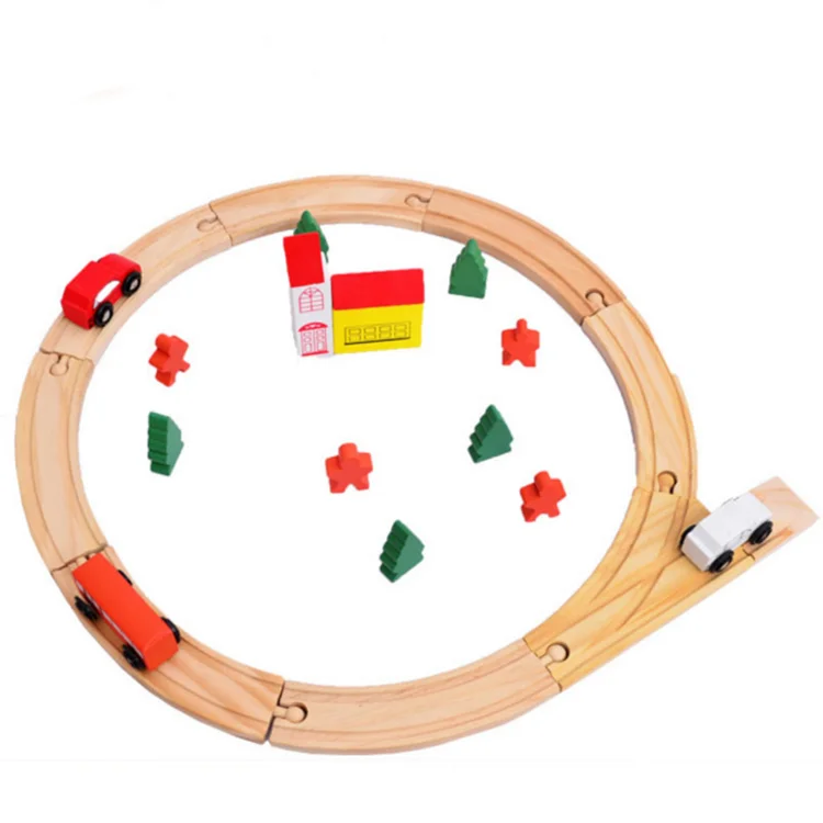 Деревянная железная дорога Orbit модель MB-053. Игрушки Монтессори железная дорога. Трек игрушка деревянная. Круговая игрушечная дорога.