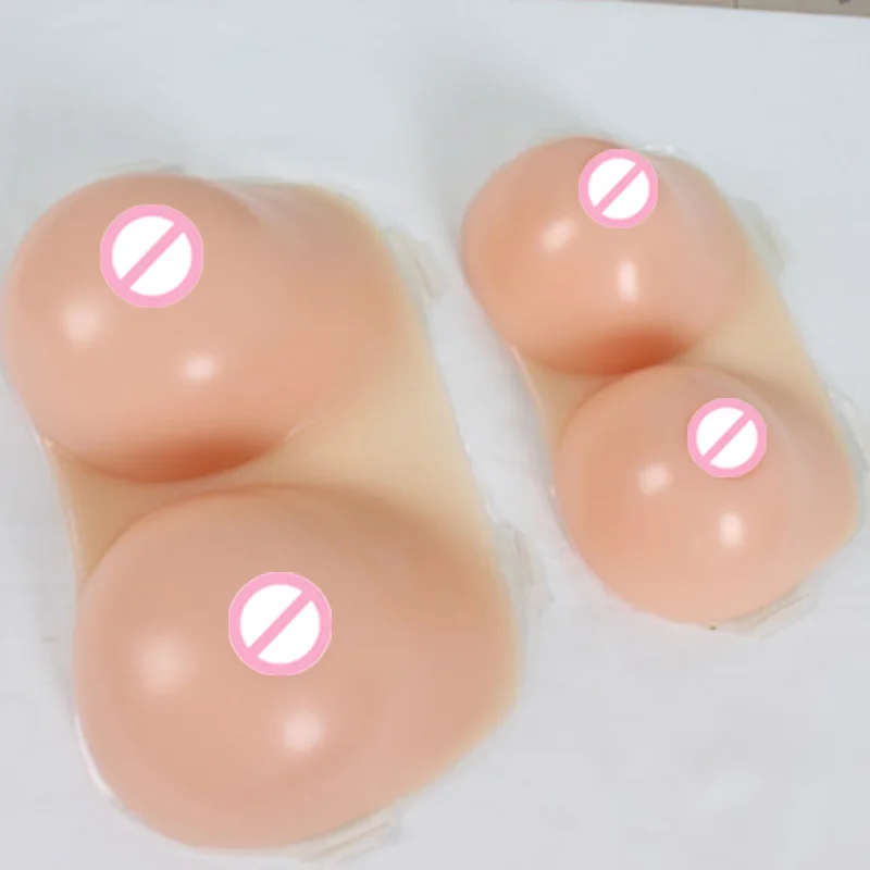 

Free Shipping Straps on Bust One-piece Silicone Breast Forms 2100g/pair for B/C/D Cup Size False Boobs, Skin