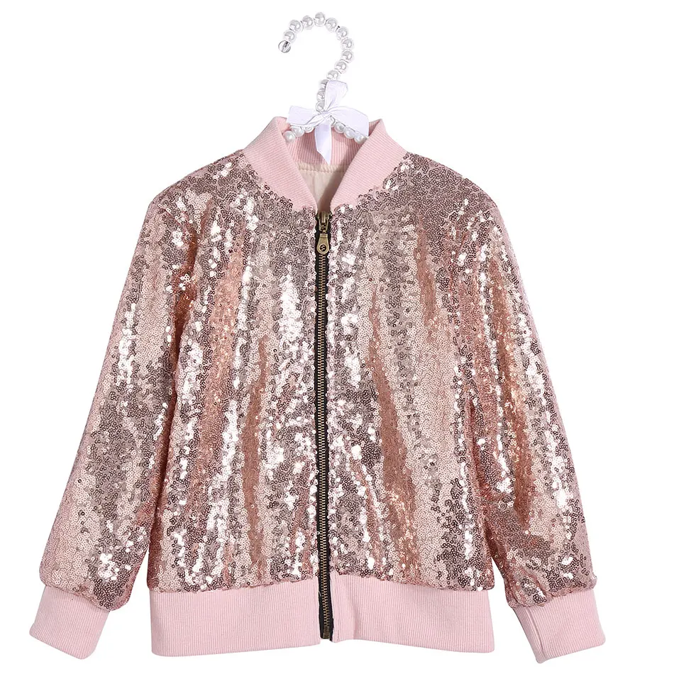 

2018 New Fashion Top For Girls 0-Neck With Long Sleeve Newest Custom Embroidery Sequin Jacket For Girl With Zipper, As pics shows