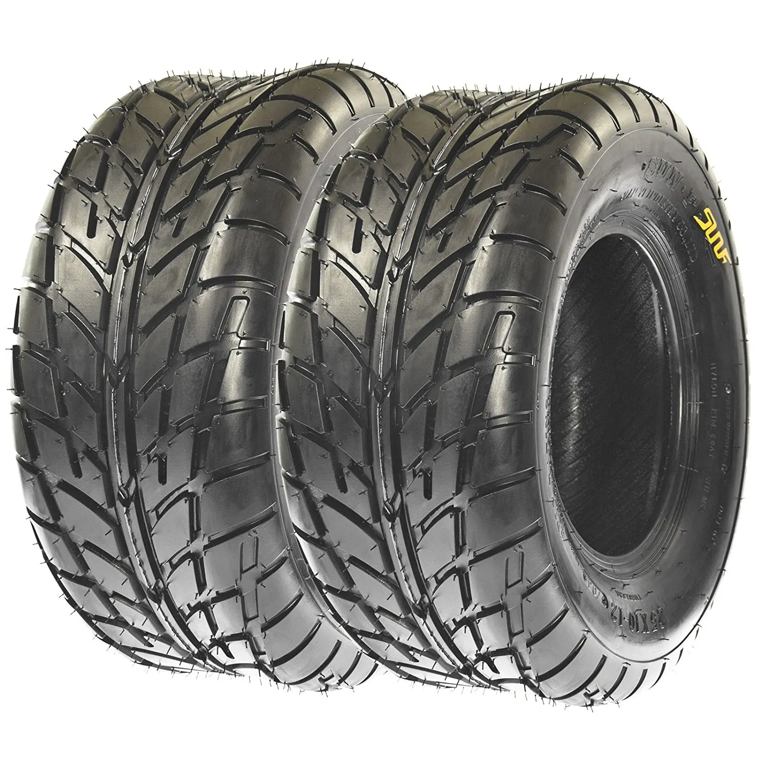 Pinypikaka Set Of 2 ATV UTV 25x10-12 Off-Road Tires 6 Ply Tubeless All-Terrain MARS External Tires 25x10x12 6pr Off Road All Terrain Tires Tubeless Blac