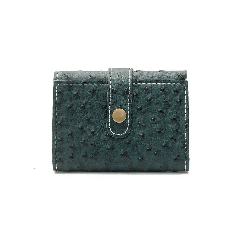 

Ladies wallets Factory price ostrich skin PU leather trifold wallet women, Multi