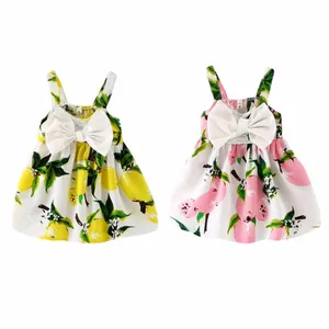 Image of 2017 Baby Girls Summer Dress Infant Bow Sleeveless Toddler Girls Birthday Party Dresses Baby Clothing Vestido Infantil