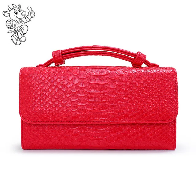 

Crocodile pattern wallet clutch genuine leather handbags python shoulder bag with chain hot sales 2019, Oem