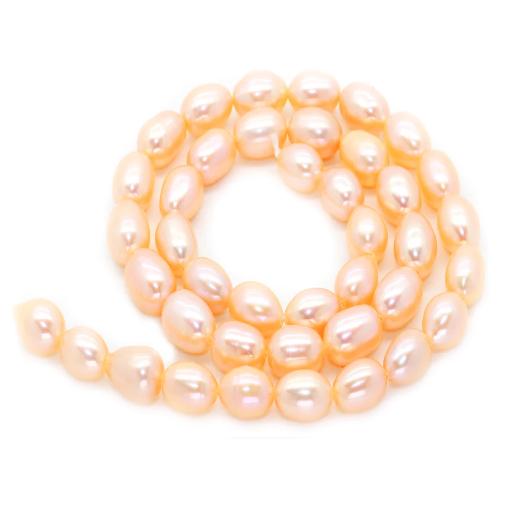 

Fashion natural freshwater pearl string 41pcs AAA class oval natural pink pearl string