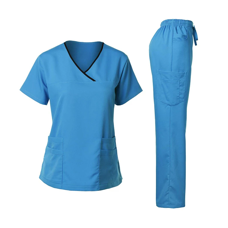 
fashion designs customized logo print scrubs 