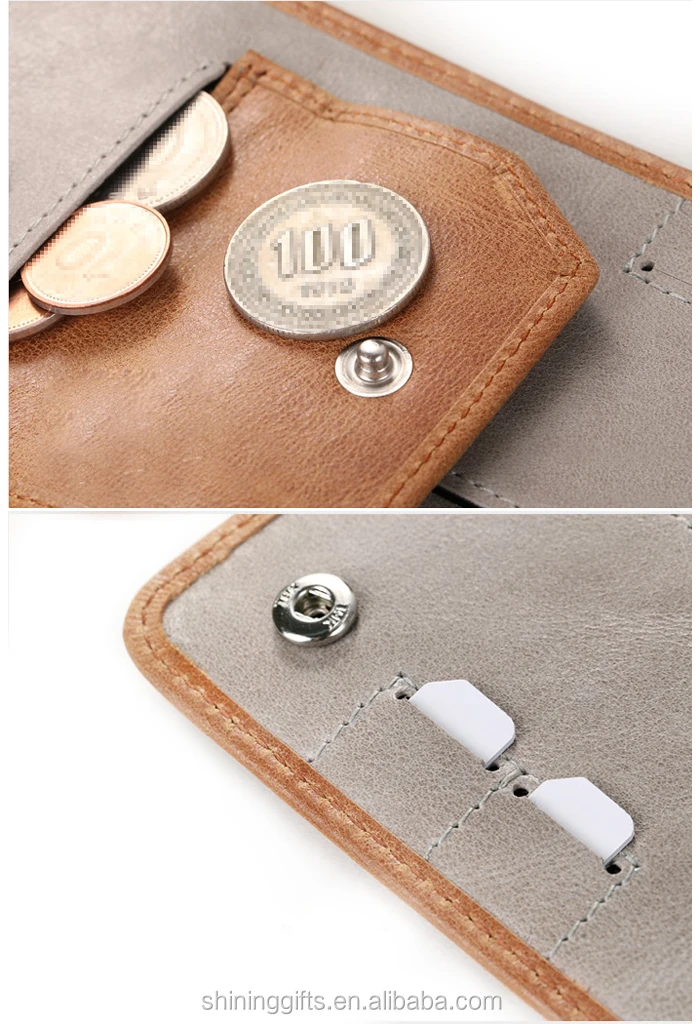 Multifunction Tickets Sim Card Holder Top Quality Leather Men's