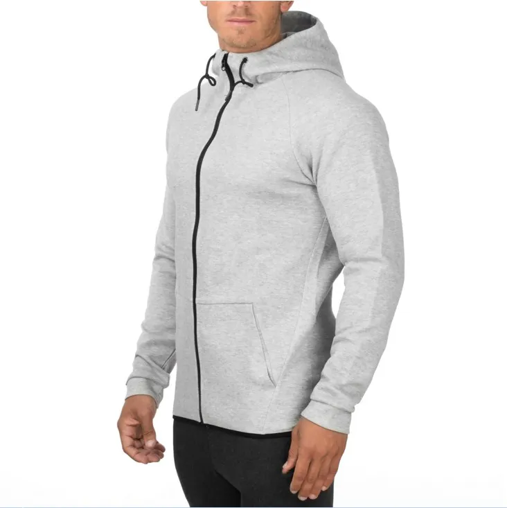 Custom Full Zip Blank Plain Gym Sports Slim Fit Hoodie For Men - Buy ...