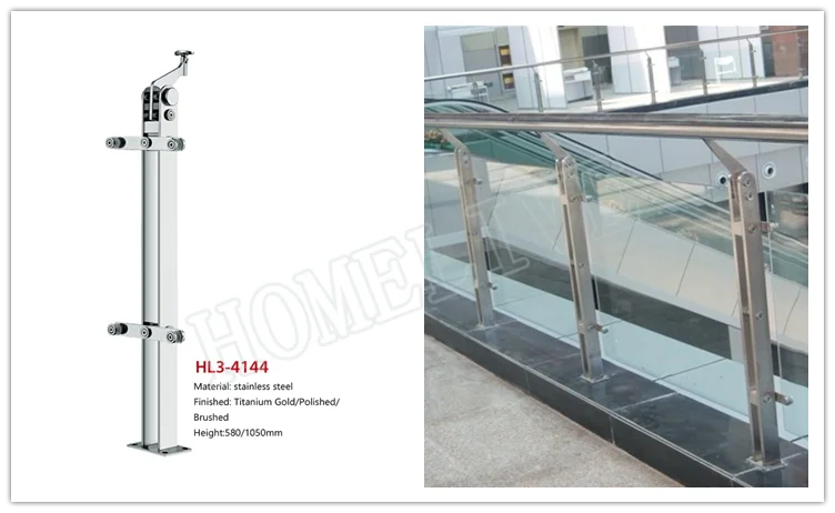 China Great Manufacturer Stairs/Balcony/Platforms Stainless Steel Glass Railing