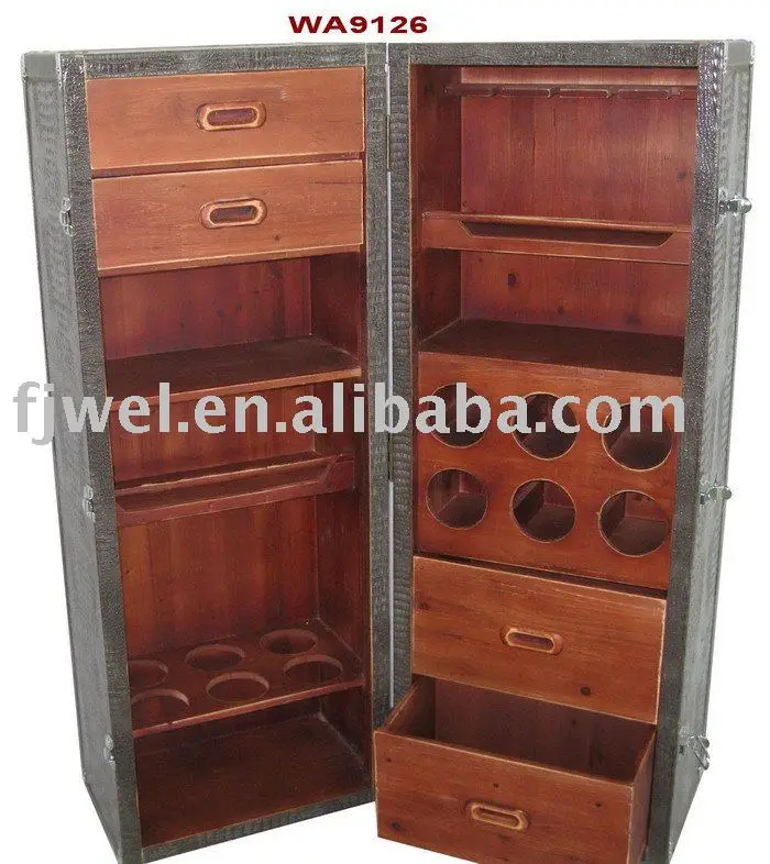 Wheeled Steamer Trunk Bar Cabinet Buy Antique Wine Cabinet