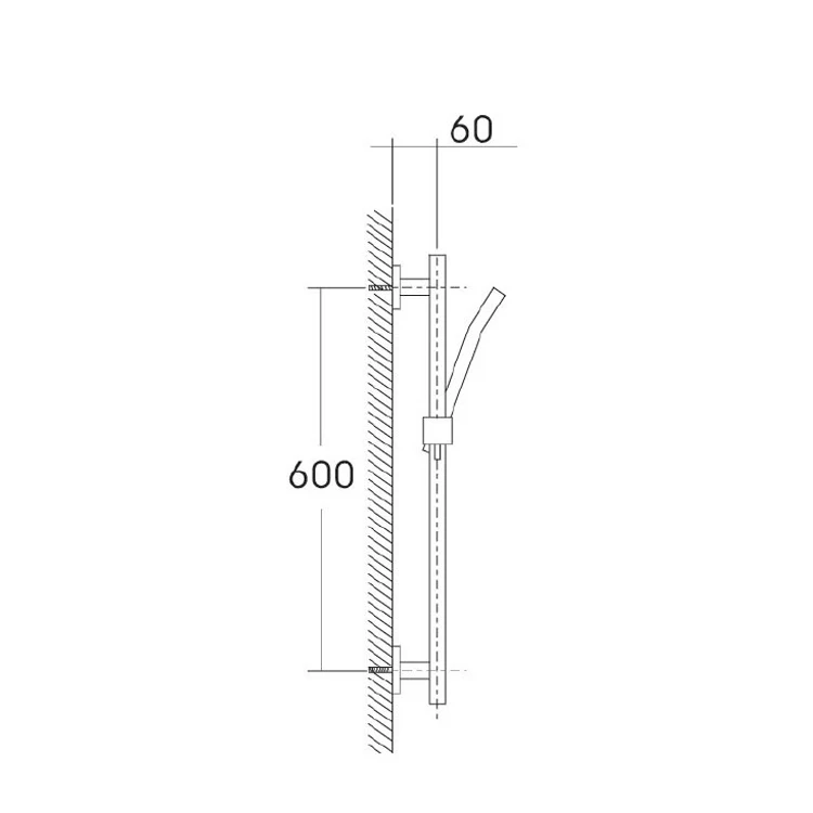2019 New style Brass slide rail set with handshower&1.5m flexible hose bathroom wash
