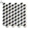 outdoor cube 3d stone mosaic floor tiles