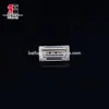 customized white 5*10mm stud earrings princess step cut straight baguette shape moissanite diamonds