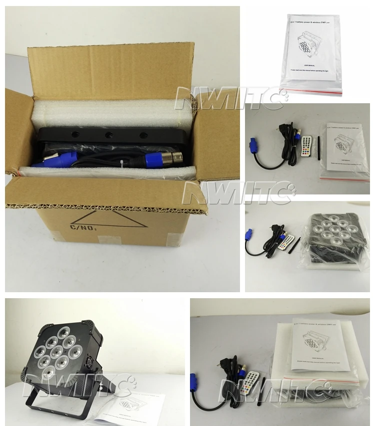 L-114 Wash Lighting 9x18w 6in1 Flat Dmx Wireless Battery Powered Led Par Stage Lights