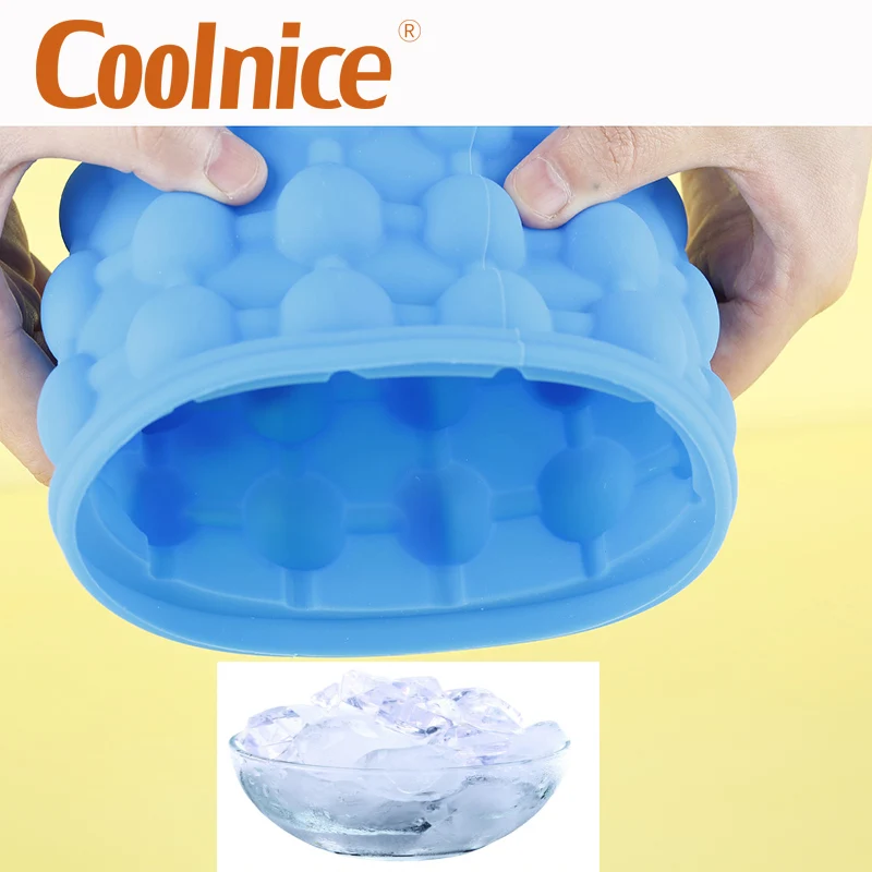 Silicone Cylindrical Ice Cube Genie Wine Custom Ice Tray Bucket With Lid Buy Silicone