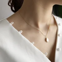

Fashion design 925 sterling silver baroque pearl gold plated necklace