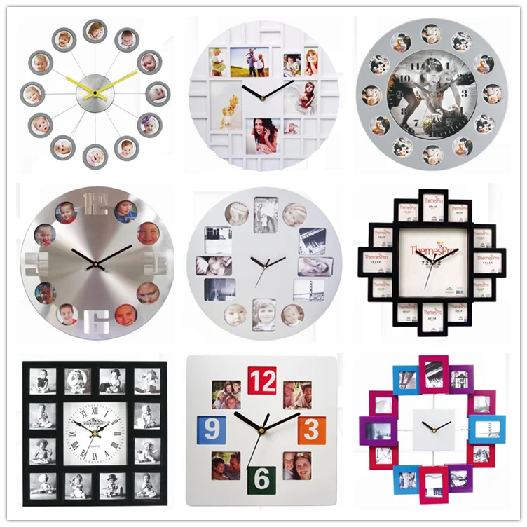 Home Decorative 12 Photo Frames Customized Diy Wall Clock Buy Diy
