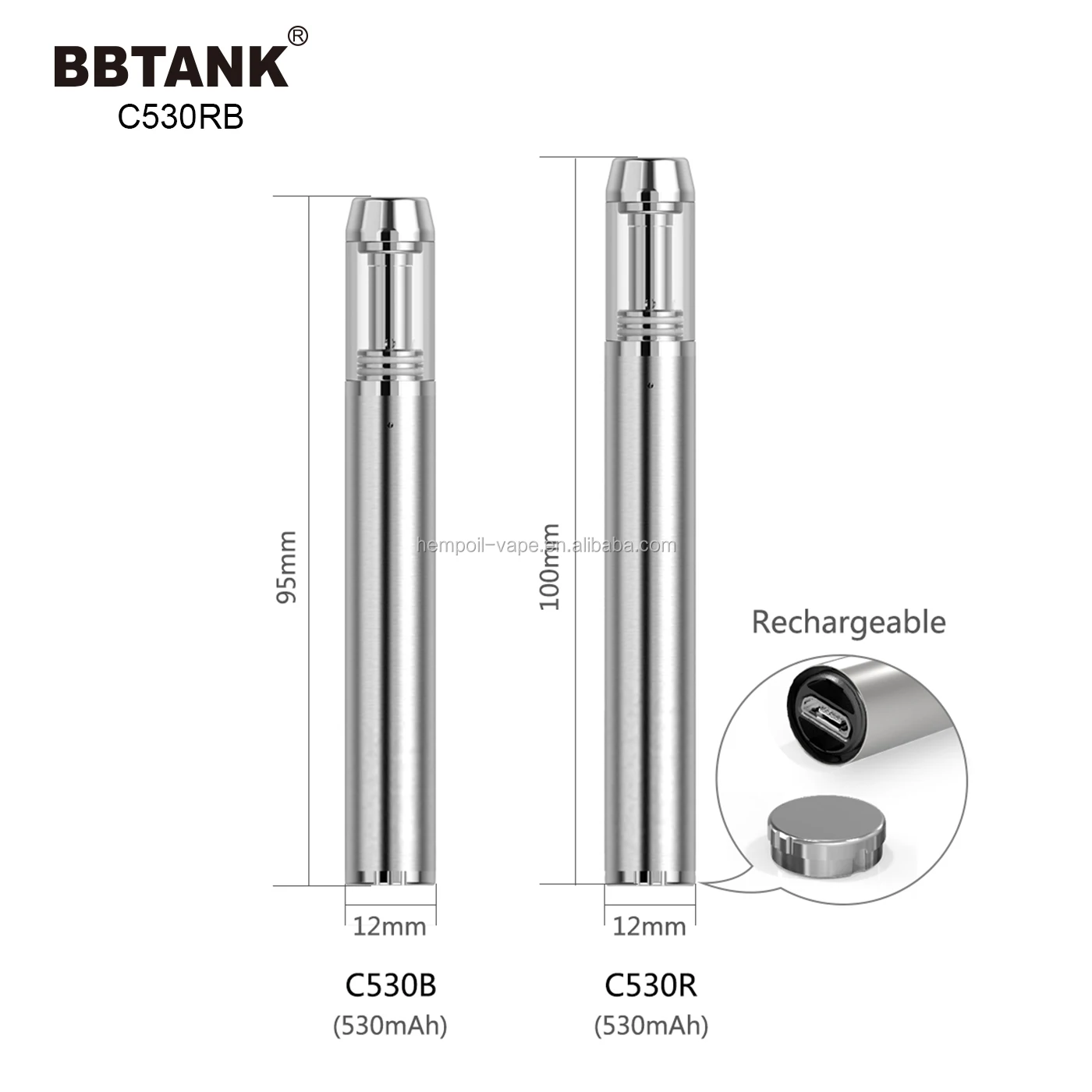 New Trending Electronic Cigarette With .5 Ml Vape Cartridge 530mah Rechargeable Battery Single Use Pen